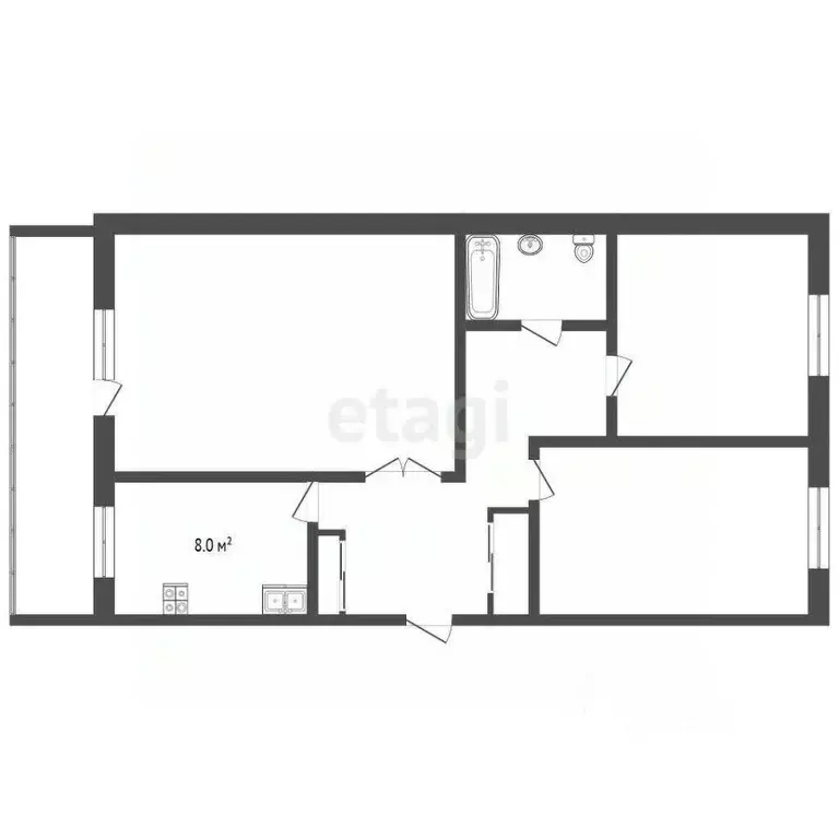 3-к кв. Вологодская область, Череповец ул. Космонавта Беляева, 41 ... - Фото 1