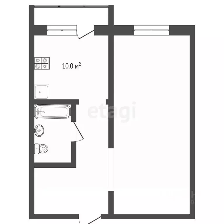1-к кв. Забайкальский край, Чита Царский мкр, 1 (40.8 м) - Фото 1