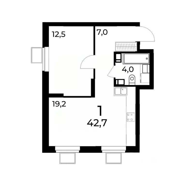1-к кв. Нижегородская область, Нижний Новгород ул. Усиевича (42.7 м) - Фото 1