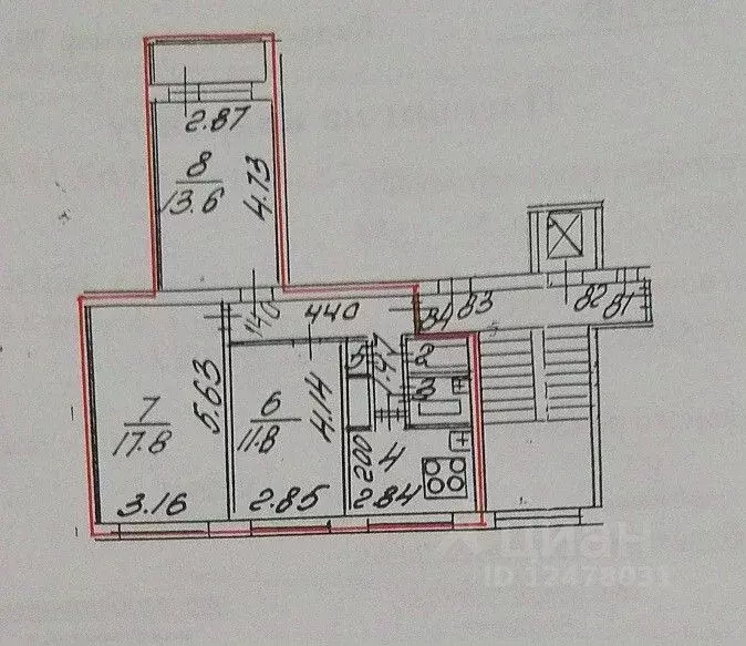 3-к кв. Санкт-Петербург ул. Руднева, 3К1 (60.3 м) - Фото 1