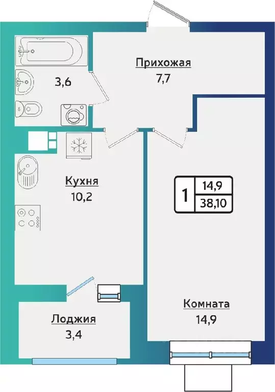 1-к кв. Удмуртия, Ижевск ул. 40 лет Победы, 123 (37.4 м) - Фото 0