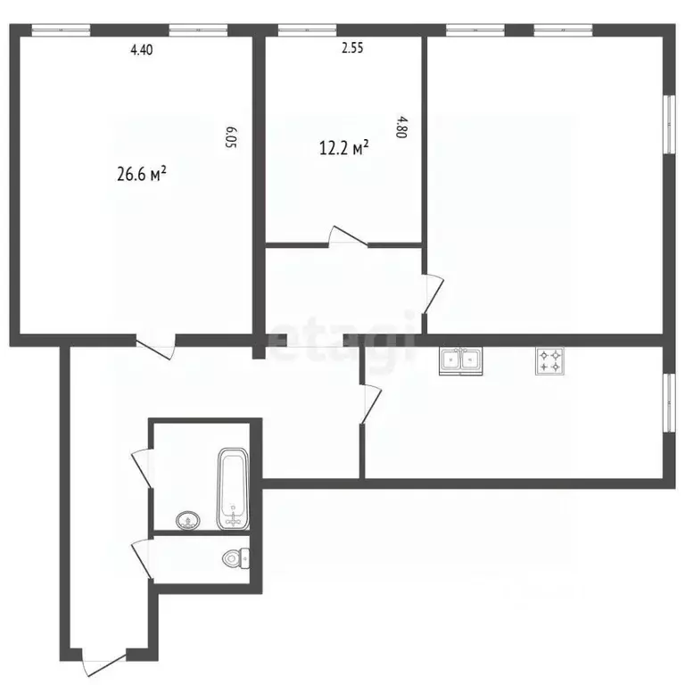 3-к кв. Санкт-Петербург, Санкт-Петербург, Пушкин Госпитальная ул., 28 ... - Фото 1