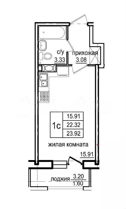 Квартира-студия, 22 м, 9/13 эт. - Фото 0