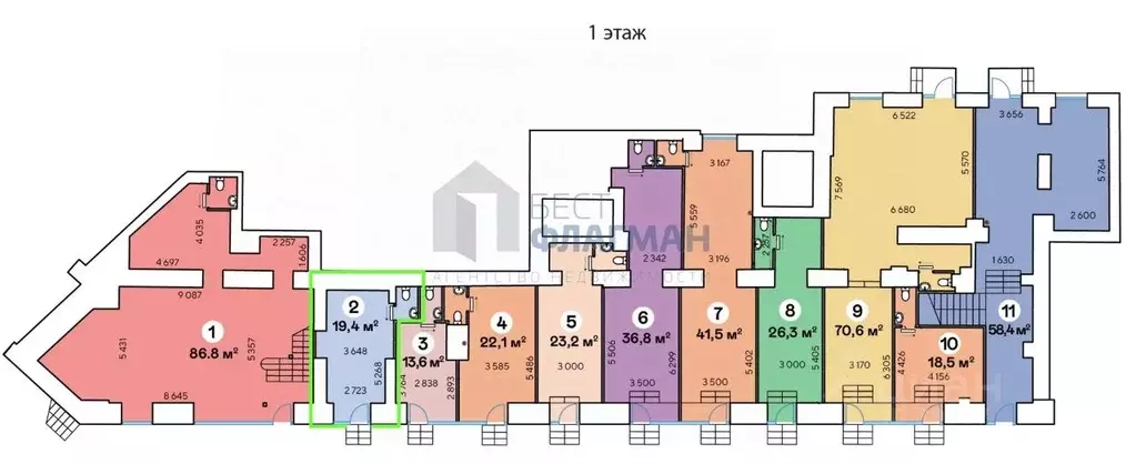 Помещение свободного назначения в Москва Ленинский просп., 70/11 (19 ... - Фото 2