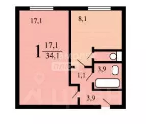 1-к кв. Москва Ташкентская ул., 22К1 (34.1 м) - Фото 1