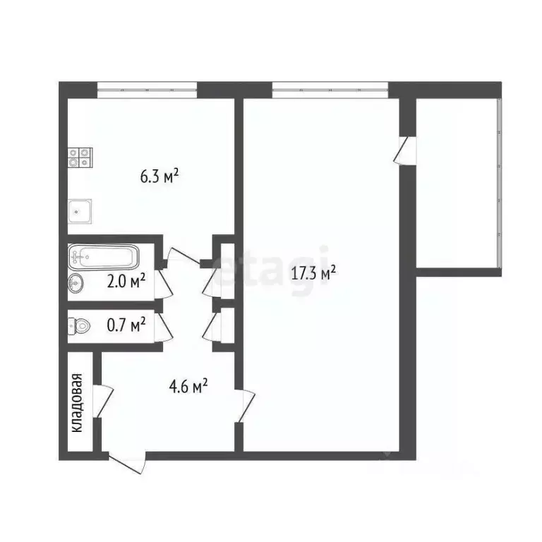 1-к кв. Санкт-Петербург ул. Козлова, 39К1 (31.6 м) - Фото 0