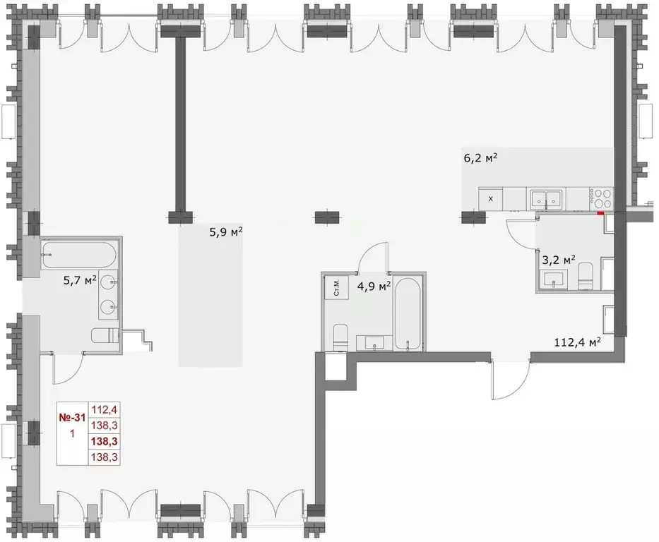 4-к кв. Нижегородская область, Нижний Новгород Октябрьская ул. (138.3 ... - Фото 0
