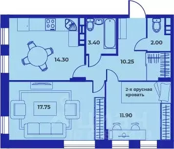 2-к кв. Брянская область, Брянск Советская ул., 122 (60.0 м) - Фото 0