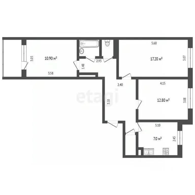 3-к кв. Чувашия, Чебоксары просп. Тракторостроителей, 39 (66.0 м) - Фото 1