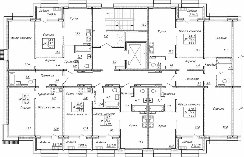 2-к кв. Новосибирская область, Новосибирск Гренландия жилой комплекс ... - Фото 2