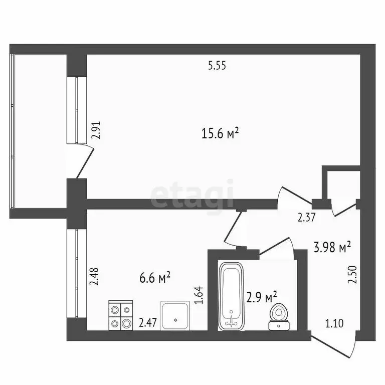 1-комнатная квартира: Ижевск, улица Ломоносова, 9А (29.2 м) - Фото 1