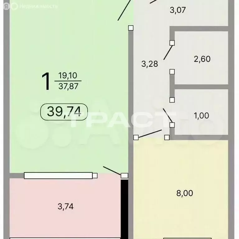 1-комнатная квартира: Воронеж, улица Шишкова, 75 (39 м) - Фото 1