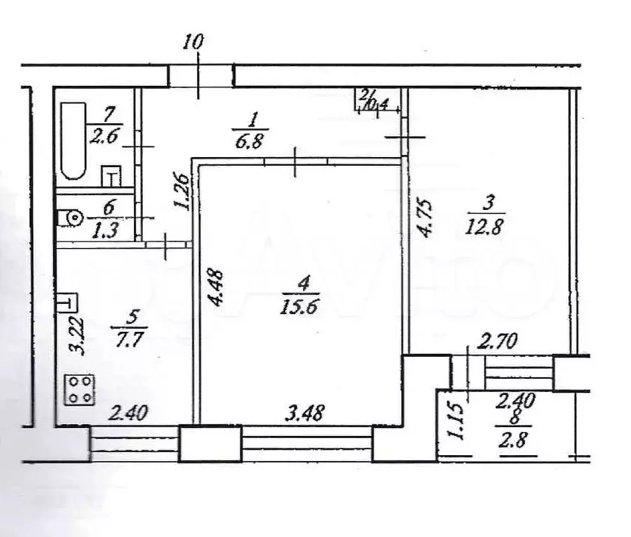 2-к. квартира, 50 м, 3/9 эт. - Фото 0