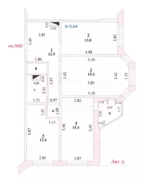 3-к кв. Липецкая область, Липецк ул. И.В. Свиридова, 4 (80.1 м) - Фото 1