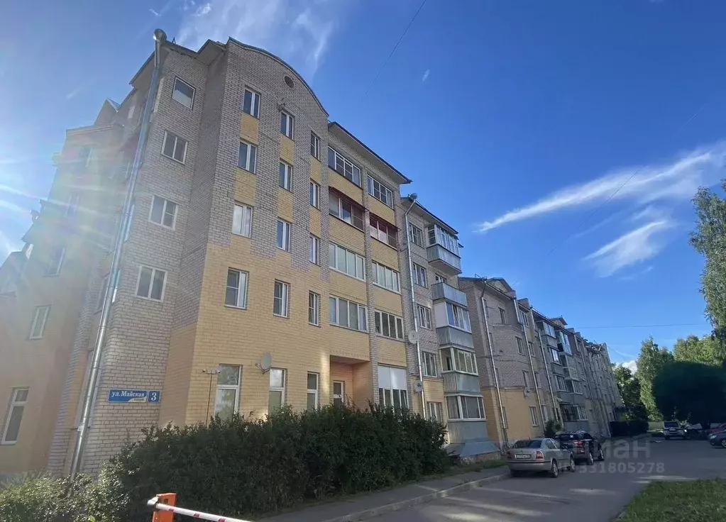 1-к кв. Вологодская область, пос. Кувшиново ул. Майская, 3 (39.0 м) - Фото 1