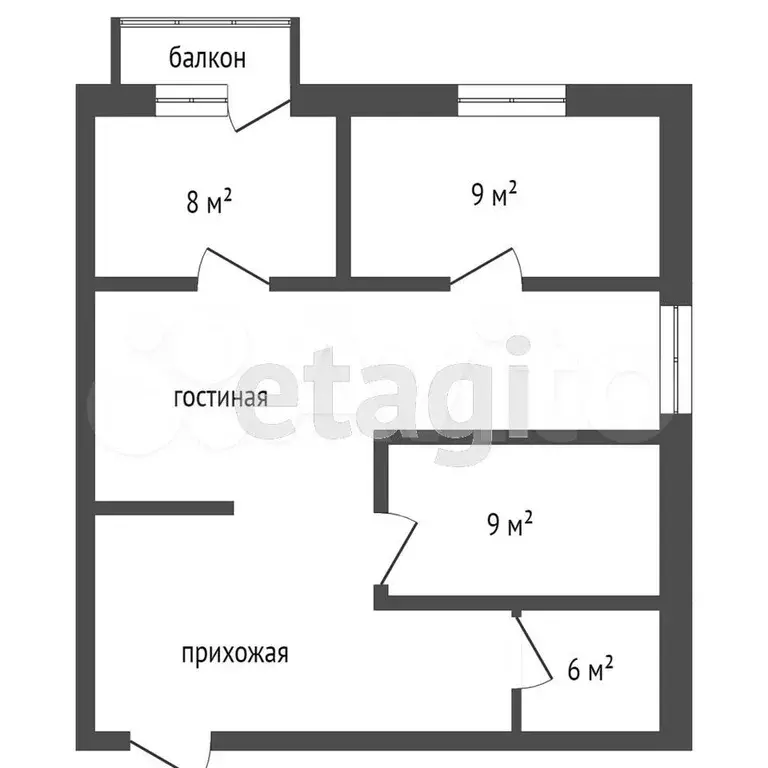 2-к. квартира, 56 м, 5/10 эт. - Фото 0