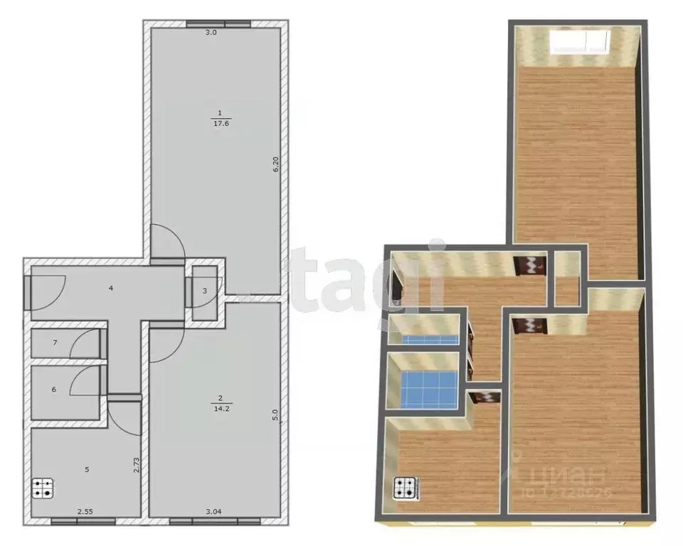 2-к кв. Калужская область, Калуга Турынино мкр, ул. Советская, 6 (47.2 ... - Фото 2