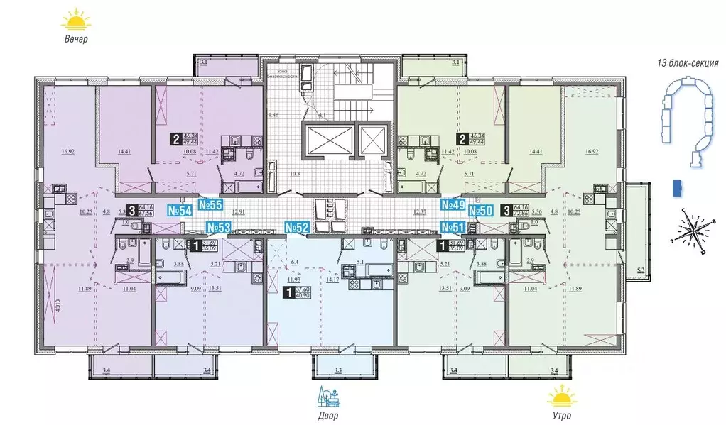 2-к кв. Иркутская область, Иркутск Ново-Ленино мкр,  (49.44 м) - Фото 1
