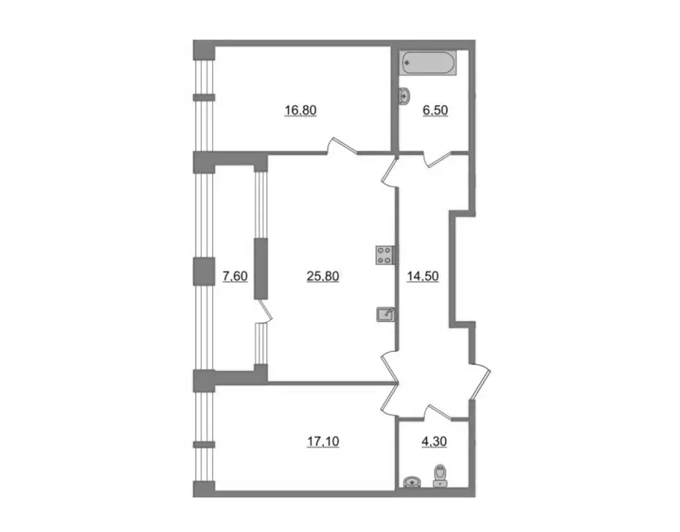 3-к кв. Санкт-Петербург Манчестерская ул., 3 (91.1 м) - Фото 0