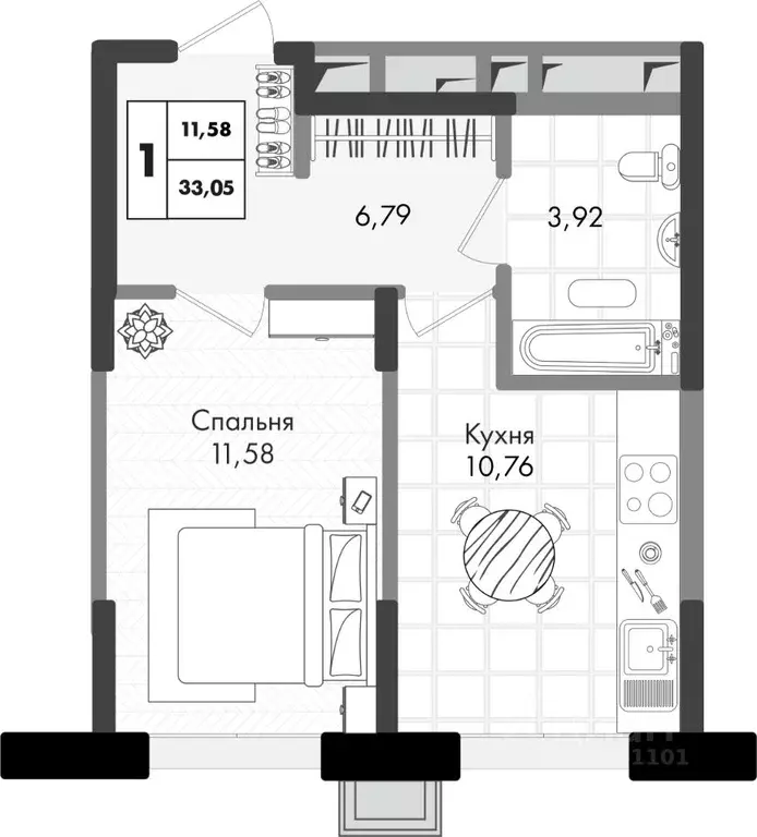 1-к кв. Краснодарский край, Краснодар Зеленая Территория жилой ... - Фото 1