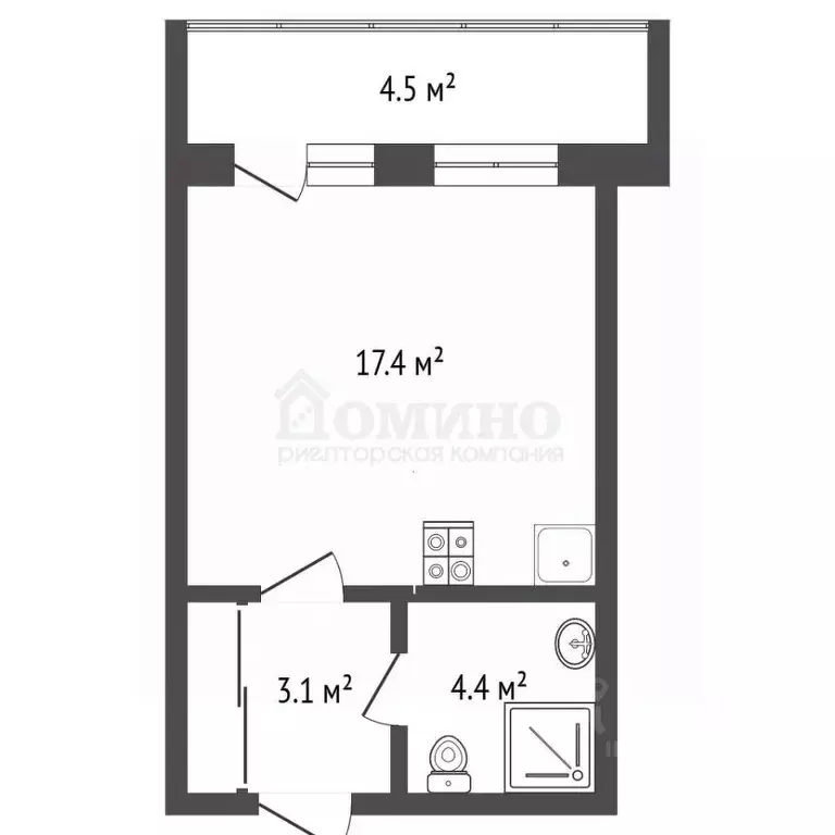 Студия Тюменская область, Тюмень проезд Воронинские горки, 99Б (25.2 ... - Фото 2