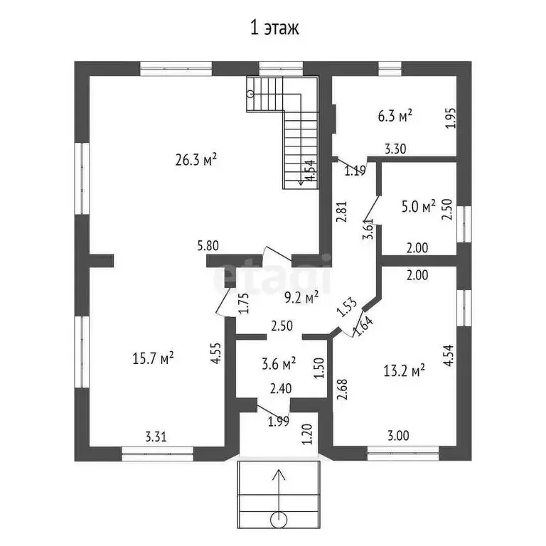 Дом в Воротынск, посёлок Воротынск, Зелёная улица (155.9 м) - Фото 2