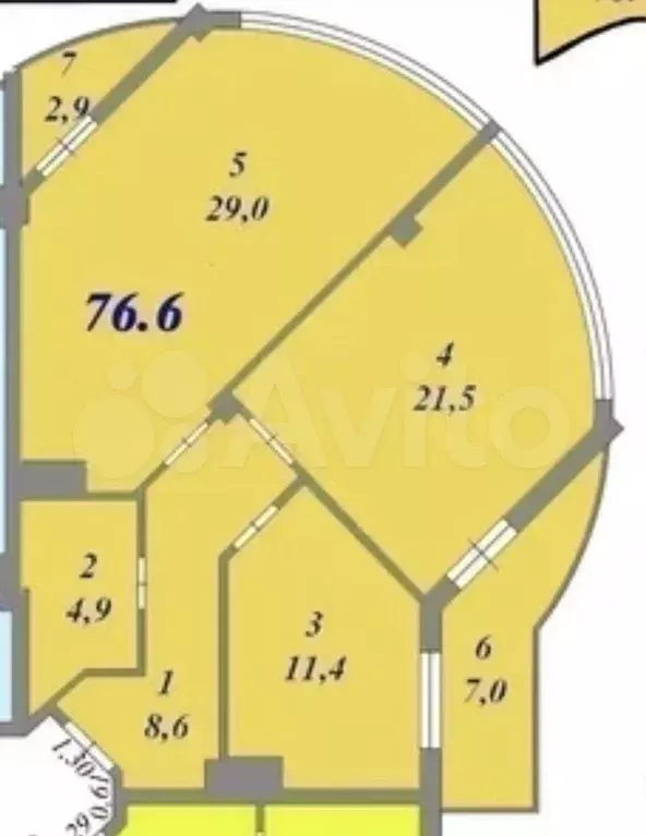 2-к. квартира, 76,6 м, 2/8 эт. - Фото 1