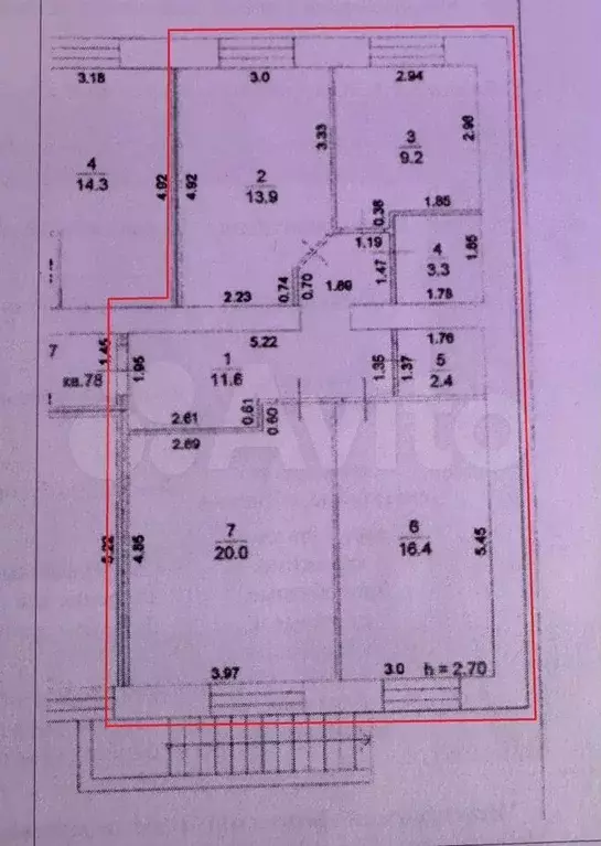 3-к. квартира, 76,8 м, 1/9 эт. - Фото 0