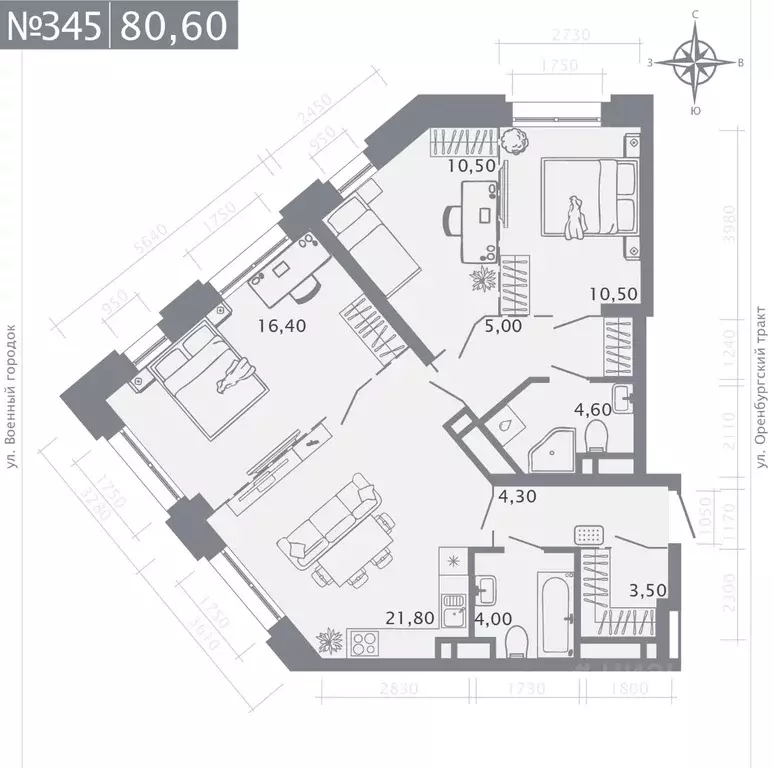 3-к кв. Татарстан, Казань Первомайский жилмассив, Оригана жилой ... - Фото 1