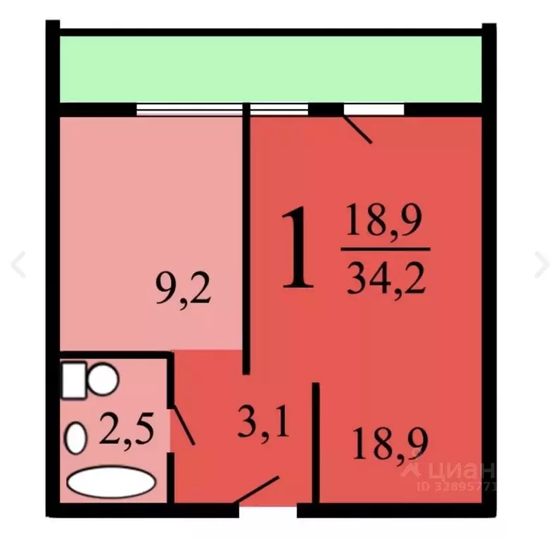 1-к кв. Москва, Москва, Зеленоград к1117 (35.0 м) - Фото 1