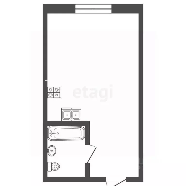 Студия Тюменская область, Тюмень ул. Бабарынка, 65 (16.1 м) - Фото 1