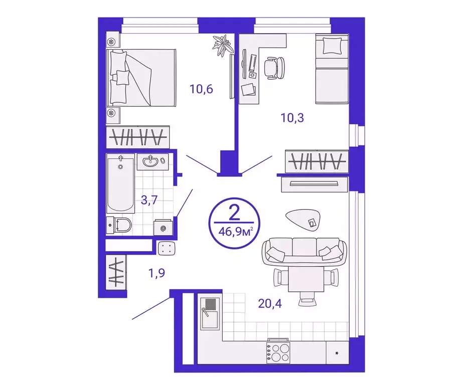2-комнатная квартира: Екатеринбург, жилой район Уктус, жилой комплекс ... - Фото 1