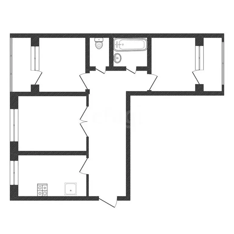 3-комнатная квартира: Обнинск, проспект Маркса, 88 (60.3 м) - Фото 1