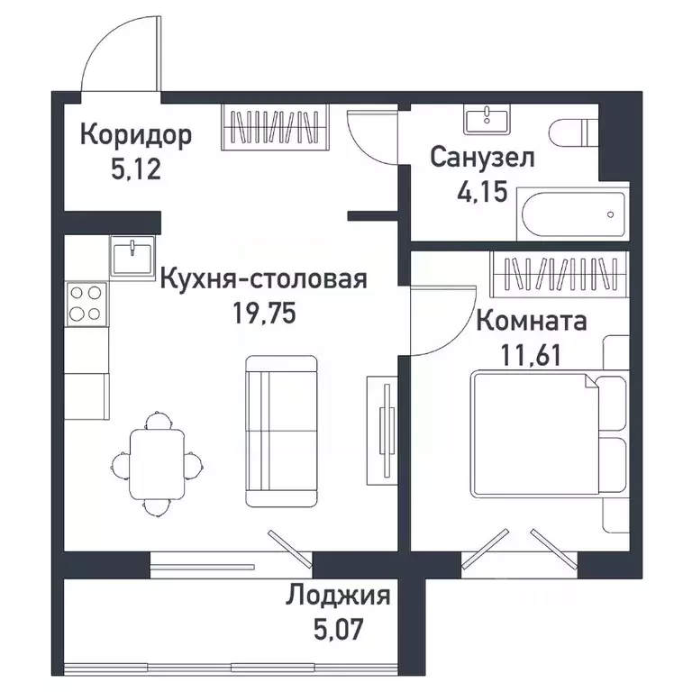 1-к кв. Челябинская область, Челябинский городской округ, пос. ... - Фото 1