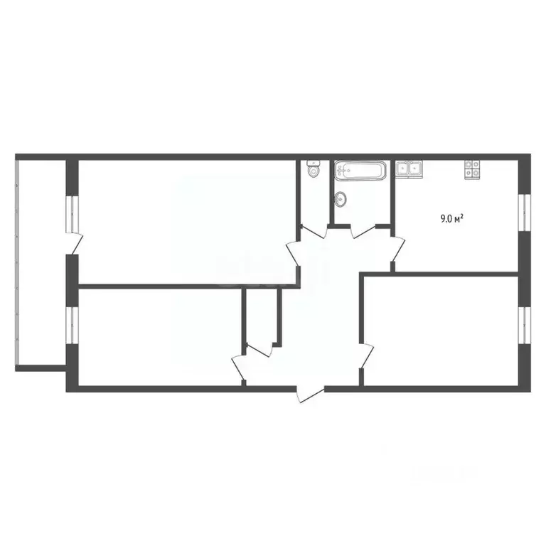 3-к кв. Тюменская область, Тюмень Мелиораторов мкр, ул. Мелиораторов, ... - Фото 2