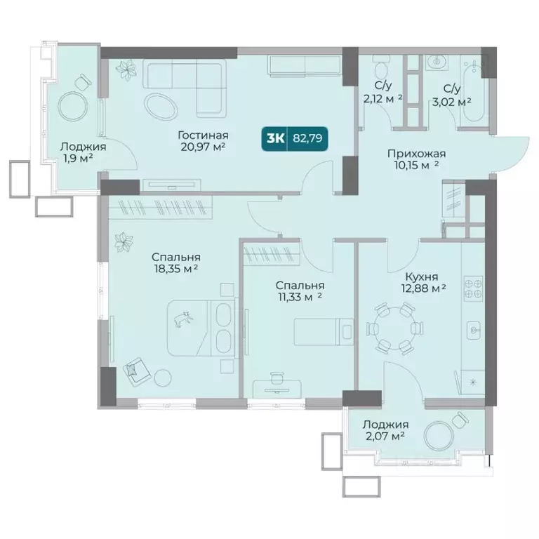 3-к кв. Краснодарский край, Новороссийск Золотой Берег жилой комплекс ... - Фото 1