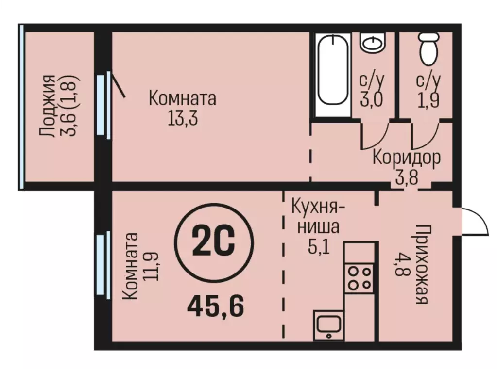 Продаётся 2-к квартира, 46 м - Фото 0