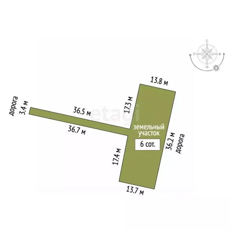 Участок в Крым, Кировский район, с. Абрикосовка ул. Сосновая (6.0 ... - Фото 2