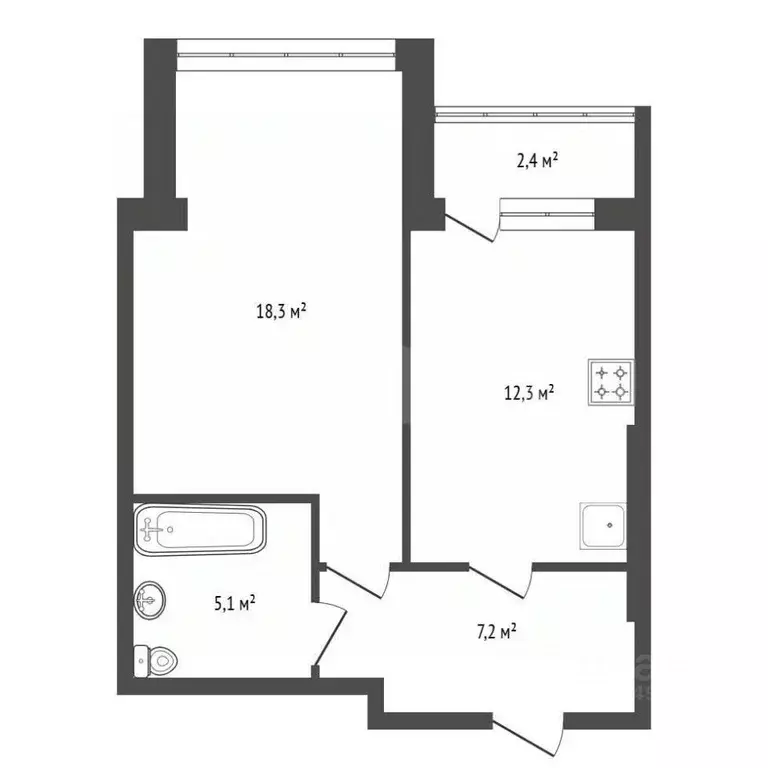 1-к кв. Башкортостан, Уфа ул. Ленина, 156 (43.5 м) - Фото 2