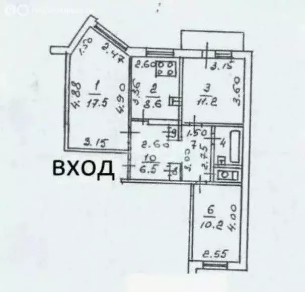 3-комнатная квартира: Липецк, улица Циолковского, 41 (62.2 м) - Фото 1