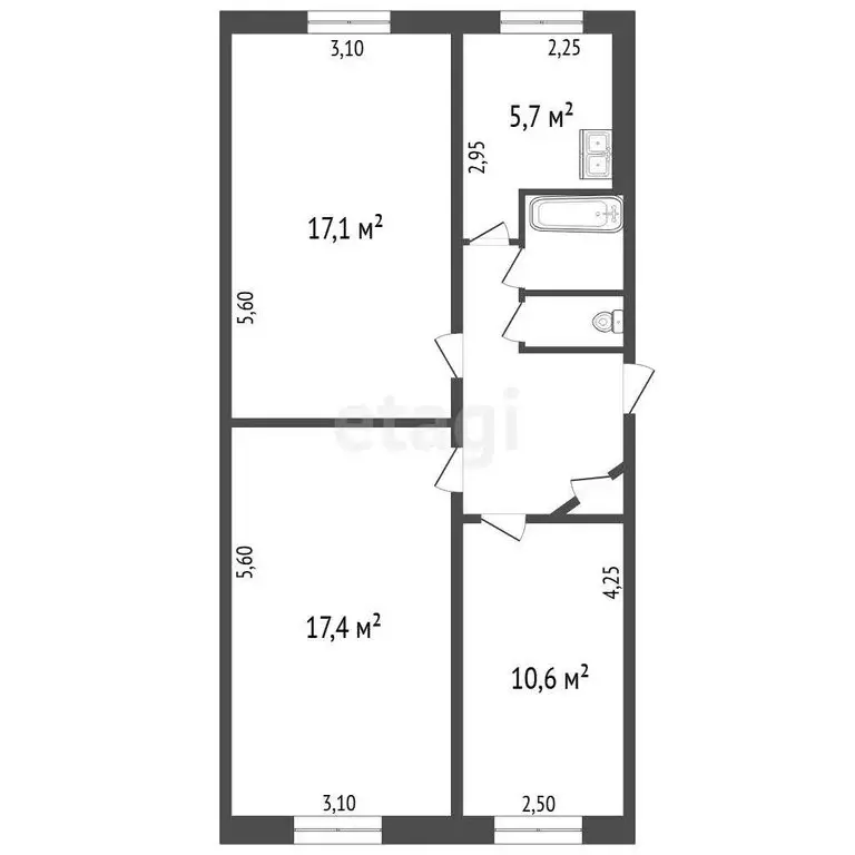 3-комнатная квартира: Касли, улица Декабристов, 138 (64 м) - Фото 1