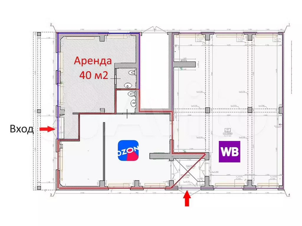 Аренда торгово-офисного помещения, 40 м - Фото 1