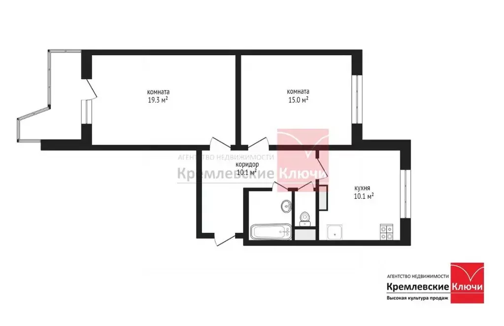 2-к кв. Москва Есенинский бул., 9К3 (56.5 м) - Фото 2