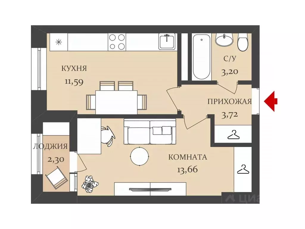 1-к кв. Волгоградская область, Волгоград ул. 35-й Гвардейской Дивизии, ... - Фото 1