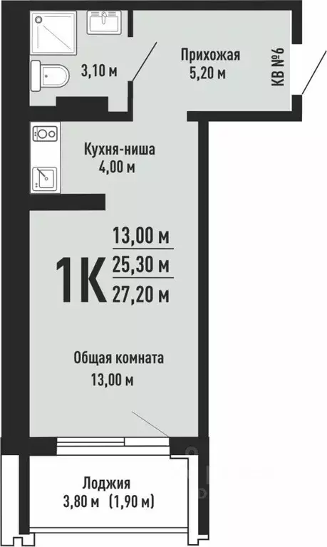 1-к кв. Новосибирская область, Новосибирск ул. Невельского, 3/1 (27.2 ... - Фото 0