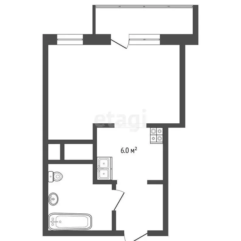 Квартира-студия: Тюмень, Героев Сталинградской битвы, 11 (25.4 м) - Фото 0