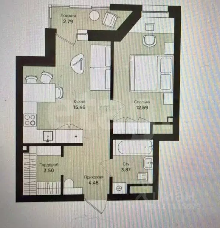 2-к кв. Пермский край, Пермь Уинская ул., 56 (41.37 м) - Фото 2