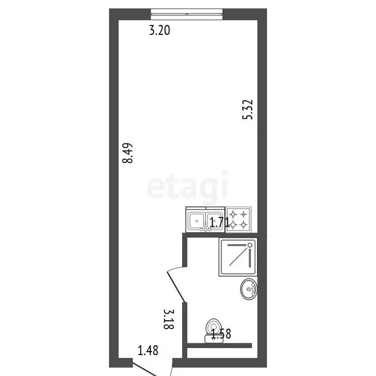Квартира-студия: Санкт-Петербург, проспект Энергетиков, 8к2 (25 м) - Фото 1