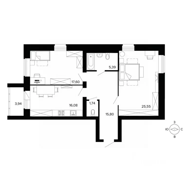 2-к кв. Свердловская область, Березовский ул. Победы, 9 (86.0 м) - Фото 1