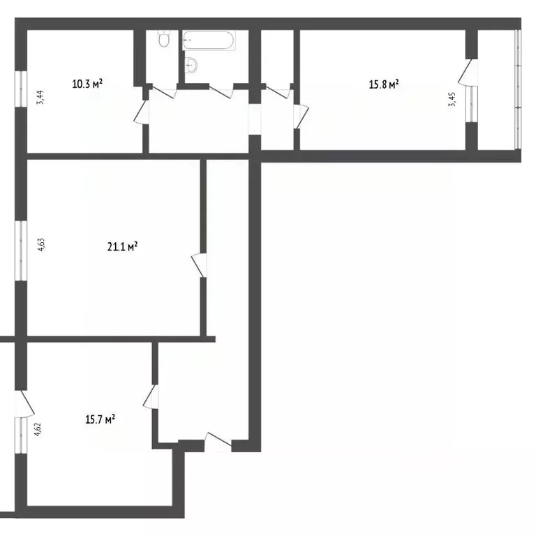 3-к кв. Ставропольский край, Ставрополь пер. Макарова, 8/1 (100.0 м) - Фото 2